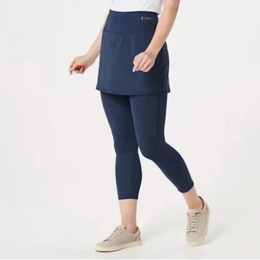 NEW NWOT Zuda Z Move Skirted Cropped Leggings Navy Blue Size 3XP